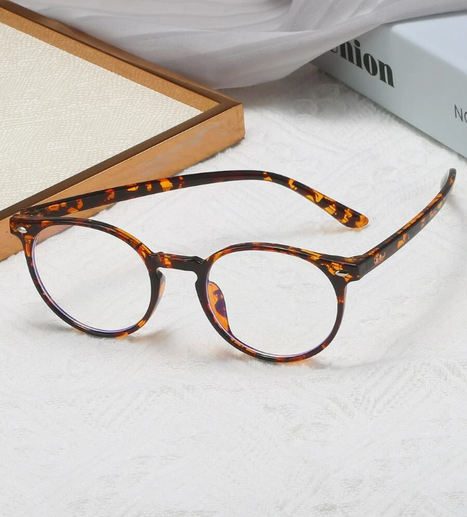 1pair Women Tortoiseshell Round Frame Casual Style Eyeglasses, For Daily Life Clear Glasses Accessories Blue Light Glasses Accessories For Women