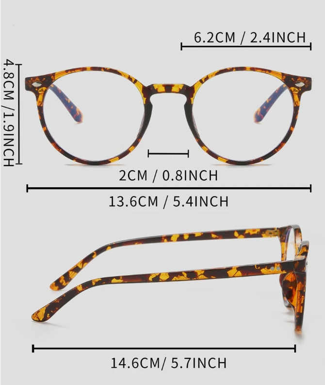 1pair Women Tortoiseshell Round Frame Casual Style Eyeglasses, For Daily Life Clear Glasses Accessories Blue Light Glasses Accessories For Women