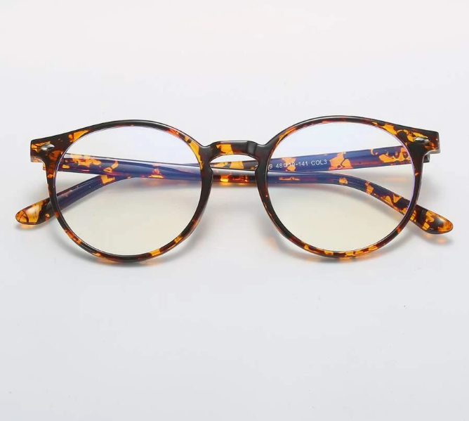 1pair Women Tortoiseshell Round Frame Casual Style Eyeglasses, For Daily Life Clear Glasses Accessories Blue Light Glasses Accessories For Women