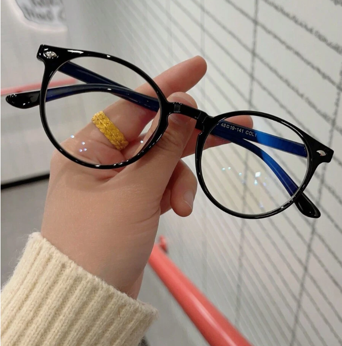 1pair Women Tortoiseshell Round Frame Casual Style Eyeglasses, For Daily Life Clear Glasses Accessories Blue Light Glasses Accessories For Women